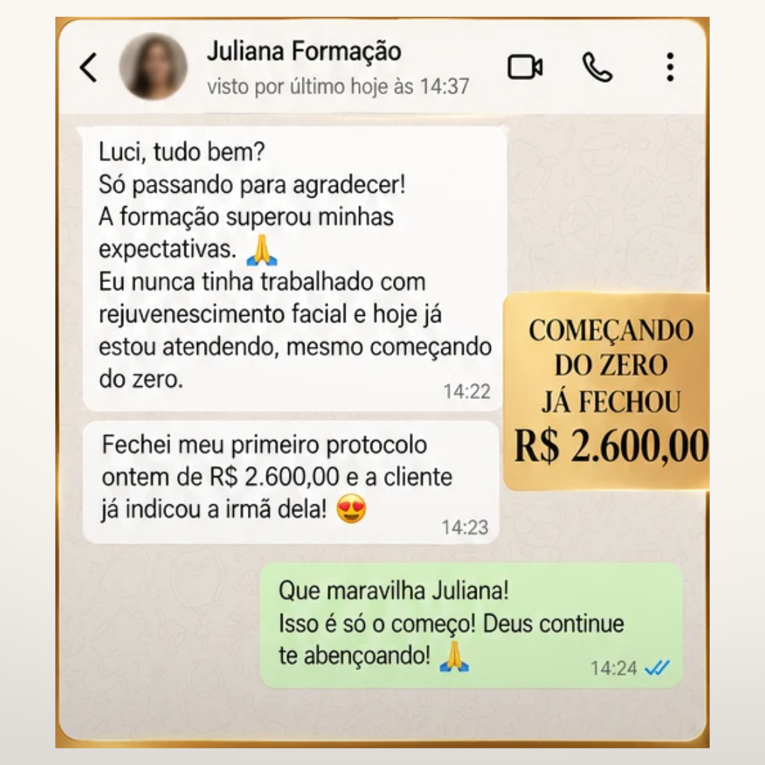 Depoimento real de aluna da Formação Rejuvenescimento Facial Celestial